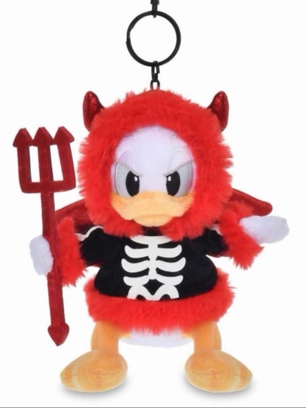 Disney Parks Halloween Donald Duck Devil Plush Keychain Bag Charm